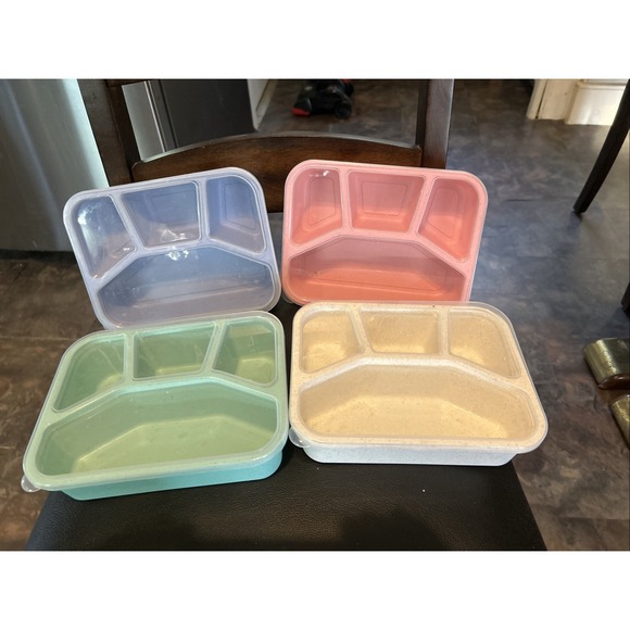 PUiKUS Other - 4 Pack Bento Lunch Boxes 4 Compartment Meal Prep Containers Kids Adults